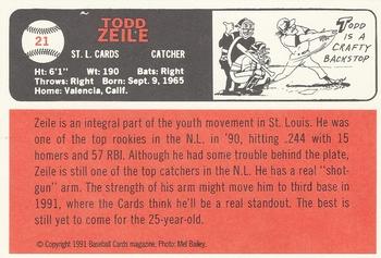 1991 Baseball Cards Magazine '66 Topps Replicas #21 Todd Zeile Back