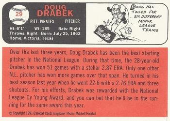 Doug Drabek - Pirates #422 Upper Deck 1990 Baseball Trading Card