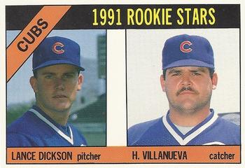 1991 Baseball Cards Magazine '66 Topps Replicas #2 Cubs Rookies (Lance Dickson / Hector Villanueva) Front
