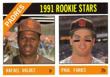 1991 Baseball Cards Magazine '66 Topps Replicas #32 Padres Rookies (Rafael Valdez / Paul Faries) Front