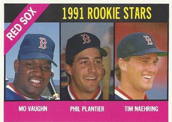 1991 Baseball Cards Magazine '66 Topps Replicas #44 Red Sox Rookies (Mo Vaughn / Phil Plantier / Tim Naehring) Front