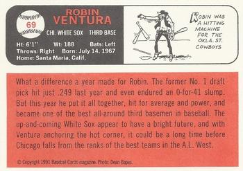 1991 Baseball Cards Magazine '66 Topps Replicas #69 Robin Ventura Back