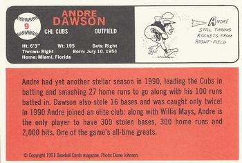 1991 Baseball Cards Magazine '66 Topps Replicas #9 Andre Dawson Back