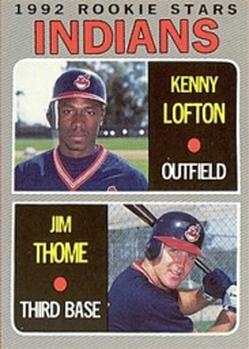 1992 Baseball Cards Magazine '70 Topps Replicas #43 Kenny Lofton / Jim Thome Front