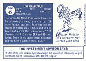 1992 Baseball Cards Magazine '70 Topps Replicas #45 Nolan Ryan Back