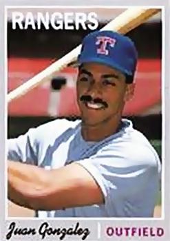 1992 Baseball Cards Magazine '70 Topps Replicas #22 Juan Gonzalez Front