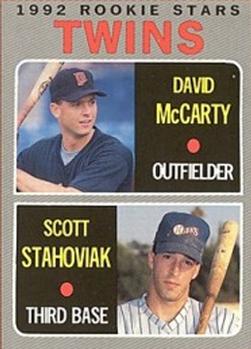 1992 Baseball Cards Magazine '70 Topps Replicas #59 David McCarty / Scott Stahoviak Front