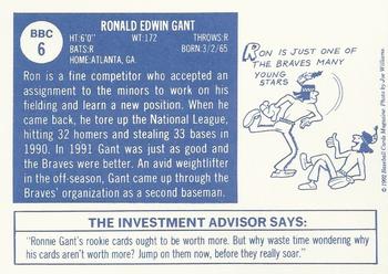 1992 Baseball Cards Magazine '70 Topps Replicas #6 Ron Gant Back