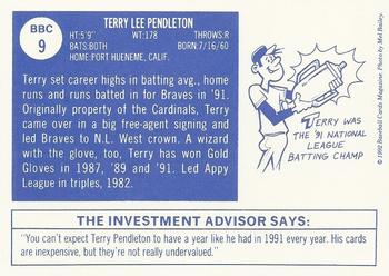 1992 Baseball Cards Magazine '70 Topps Replicas #9 Terry Pendleton Back