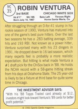 1993 Baseball Card Magazine / Sports Card Magazine #SC35 Robin Ventura Back