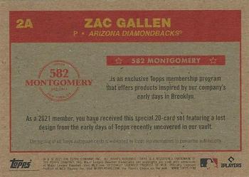 2020-21 Topps 582 Montgomery Club Set 5 - Autographs #2A Zac Gallen Back