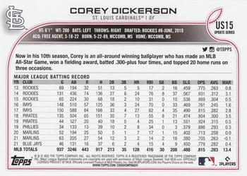2022 Topps Update - Gold Foil #US15 Corey Dickerson Back