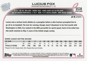 2022 Topps Update - Royal Blue #US38 Lucius Fox Back