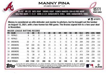 2022 Topps Update - Royal Blue #US171 Manny Pina Back