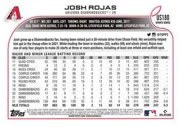 2022 Topps Update - Royal Blue #US180 Josh Rojas Back