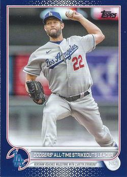 2022 Topps Update - Royal Blue #US309 Dodgers All-Time Strikeouts Leader Front
