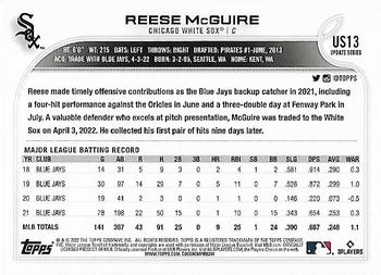 2022 Topps Update - Rainbow Foil #US13 Reese McGuire Back