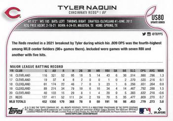 2022 Topps Update - Rainbow Foil #US80 Tyler Naquin Back
