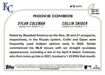 2022 Topps Update - Rainbow Foil #US147 Collin Snider / Dylan Coleman Back