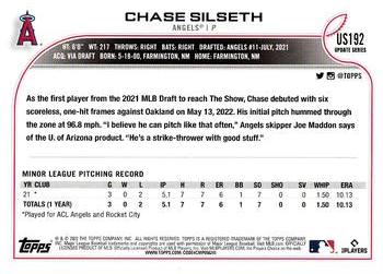 2022 Topps Update - Rainbow Foil #US192 Chase Silseth Back