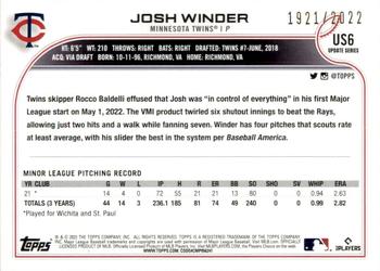 2022 Topps Update - Gold #US6 Josh Winder Back