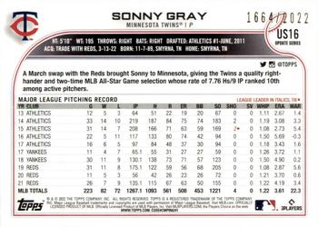 2022 Topps Update - Gold #US16 Sonny Gray Back