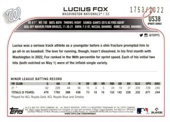 2022 Topps Update - Gold #US38 Lucius Fox Back