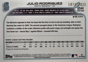 2022 Topps Update - Gold #US44 Julio Rodriguez Back