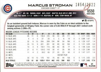 2022 Topps Update - Gold #US50 Marcus Stroman Back