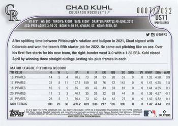 2022 Topps Update - Gold #US71 Chad Kuhl Back