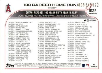 2022 Topps Update - Gold #US92 100 Career Home Runs Back
