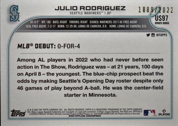 2022 Topps Update - Gold #US97 Julio Rodriguez Back