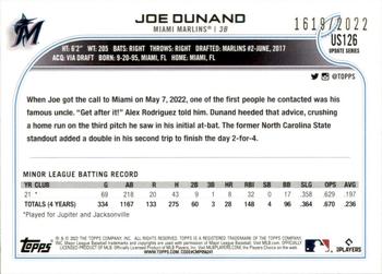 2022 Topps Update - Gold #US126 Joe Dunand Back