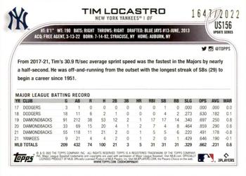 2022 Topps Update - Gold #US156 Tim Locastro Back