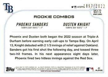 2022 Topps Update - Gold #US172 Dusten Knight / Phoenix Sanders Back
