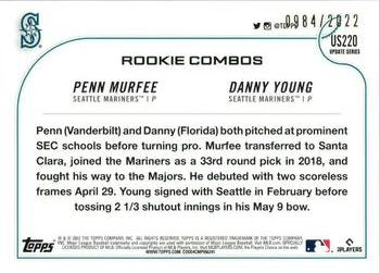 2022 Topps Update - Gold #US220 Danny Young / Penn Murfee Back