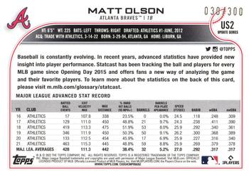 2022 Topps Update - Advanced Stat #US2 Matt Olson Back
