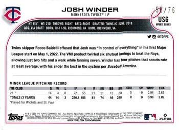 2022 Topps Update - Independence Day #US6 Josh Winder Back