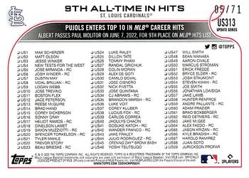 2022 Topps Update - Black #US313 9th All-Time In Hits Back