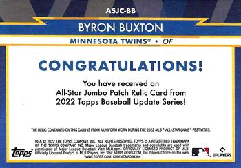 2022 Topps Update - All-Star Stitches Jumbo Relics #ASJC-BB Byron Buxton Back
