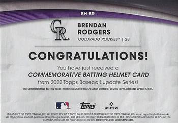 2022 Topps Update - Commemorative Batting Helmet Relic Manufactured Relics #BH-BR Brendan Rodgers Back