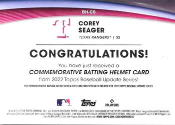 2022 Topps Update - Commemorative Batting Helmet Relic Manufactured Relics #BH-CS Corey Seager Back