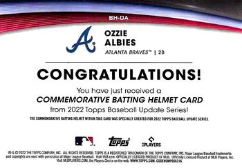 2022 Topps Update - Commemorative Batting Helmet Relic Manufactured Relics #BH-OA Ozzie Albies Back