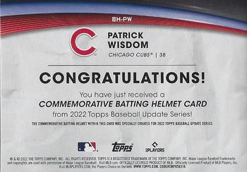 2022 Topps Update - Commemorative Batting Helmet Relic Manufactured Relics #BH-PW Patrick Wisdom Back