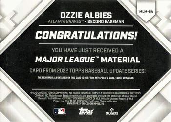 2022 Topps Update - Major League Material Relics #MLM-OA Ozzie Albies Back