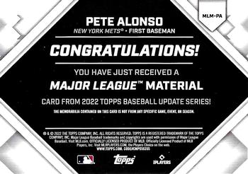 2022 Topps Update - Major League Material Relics #MLM-PA Pete Alonso Back