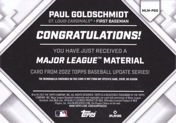 2022 Topps Update - Major League Material Relics #MLM-PGO Paul Goldschmidt Back