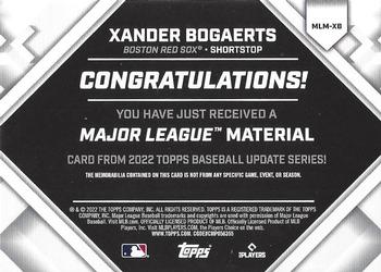 2022 Topps Update - Major League Material Relics #MLM-XB Xander Bogaerts Back