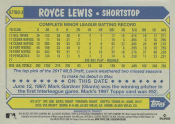 2022 Topps Update - 1987 Topps Baseball 35th Anniversary #87TBU-3 Royce Lewis Back