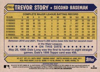 2022 Topps Update - 1987 Topps Baseball 35th Anniversary #87TBU-8 Trevor Story Back